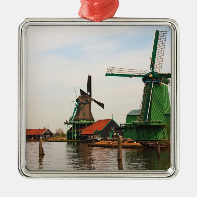 Dutch Windmills, Zaanse Schans, Metal Tree Decoration (Front)