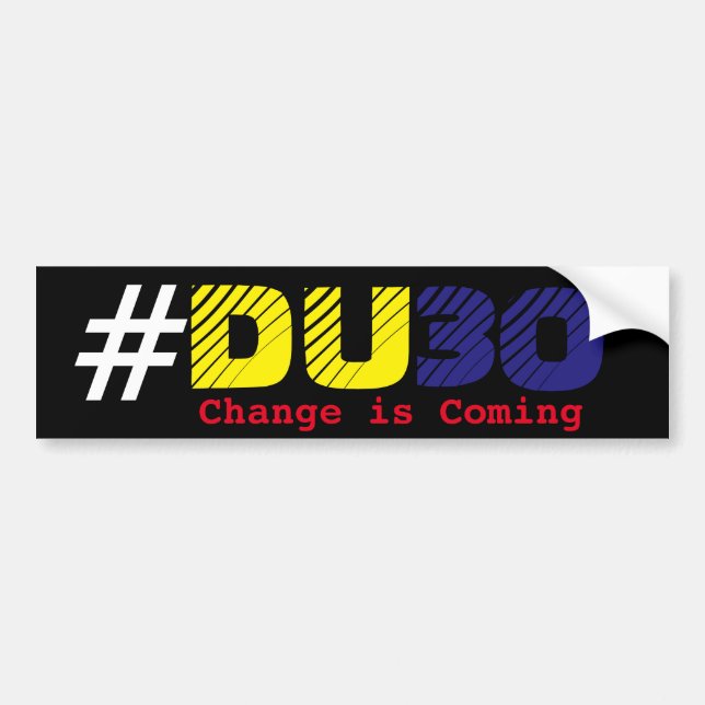 Duterte DU30 2016 Car Bumper Sticker (Front)