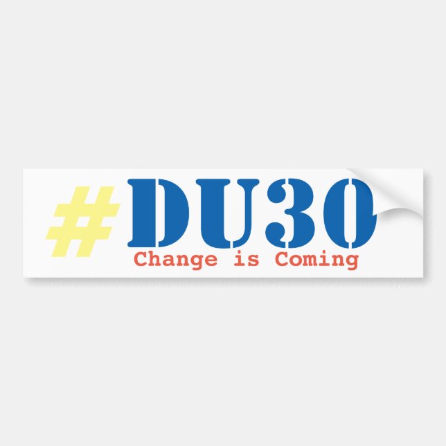 Duterte DU30 bumper sticker (Front)