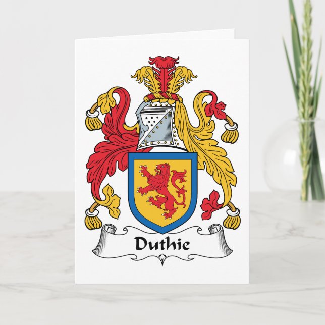 Duthie Family Crest Note Card (Front)
