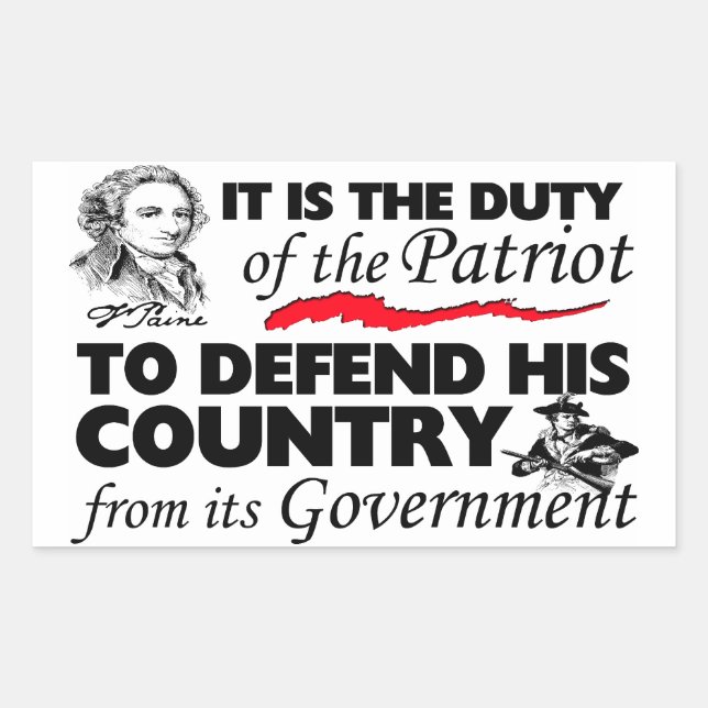 Duty Of the Patriot! Rectangular Sticker (Front)