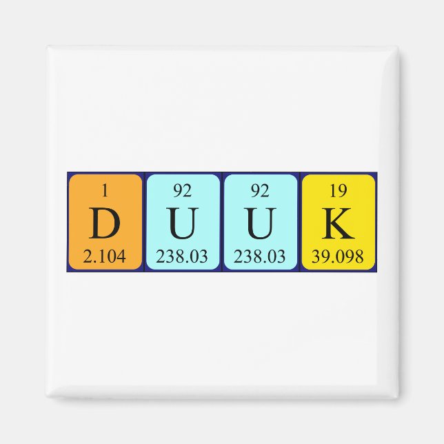 Duuk periodic table name magnet (Front)