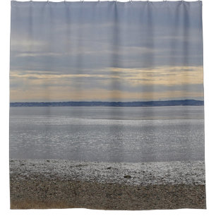 Duxbury Beach winter scene Shower Curtain