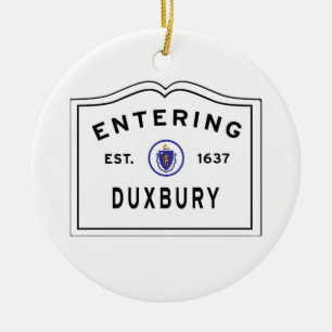 Duxbury MA Entering Sign Ceramic Ornament