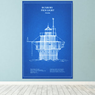 Duxbury Pier Light Lighthouse - Massachusetts – AD Canvas Print