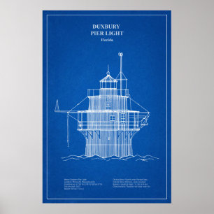 Duxbury Pier Light Lighthouse - Massachusetts – AD Poster