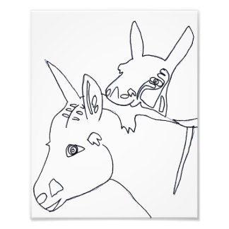 D'Vine Donkeys Line Drawing Print