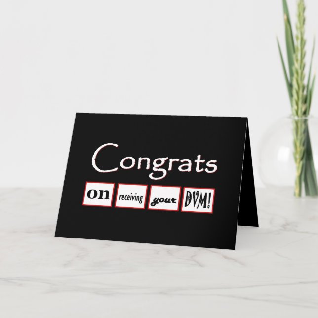 DVM Degree - CUSTOM NAME Congratulations - Card (Front)