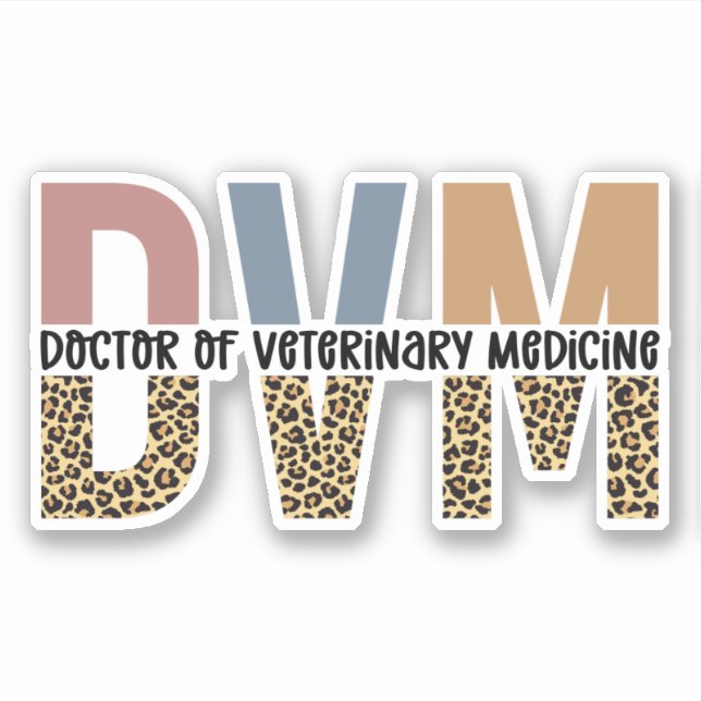 DVM Doctor of Veterinary Medicine Leopard Print (Front)