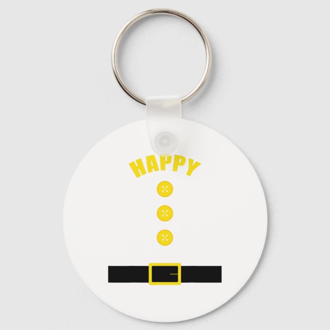Dwarf Costume - Fun Halloween Gift Idea - Happy  Key Ring (Front)