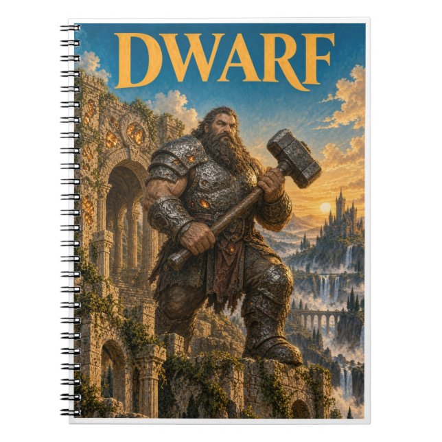 Dwarf, Gothic Fantasy Monster Notebook (Front)