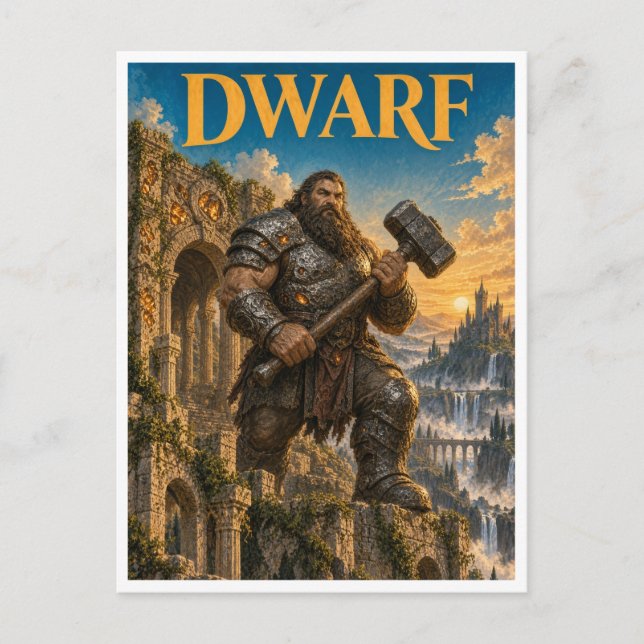 Dwarf, Gothic Fantasy Monster Postcard (Front)