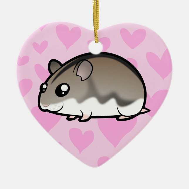 Dwarf Hamster Love Ceramic Tree Decoration (Front)
