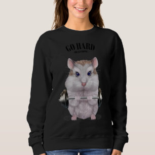 Dwarf Hamster Muscle Training Weightlifting Fitnes Sweatshirt