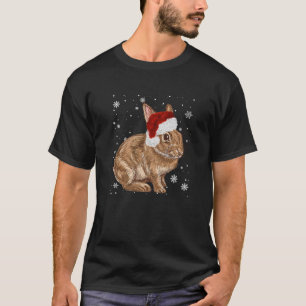 Dwarf Lop Eared Bunny Rabbit In Santa Claus Christ T-Shirt