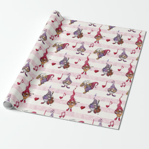 Dwarf Musicians In Concert Love Is In The Air Wrapping Paper