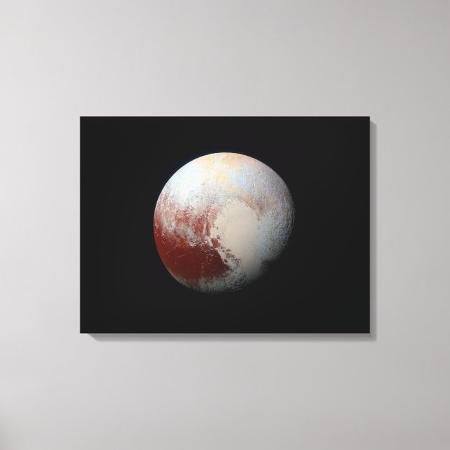Dwarf Planet Pluto by New Horizons Wrapped Canvas (Front)