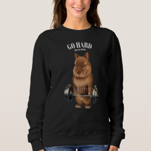 Dwarf Rabbit Muscle Training With Barbell Shrug Ba Sweatshirt