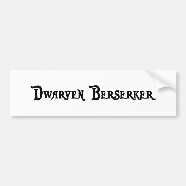 Dwarven Berserker Bumper Sticker (Front)