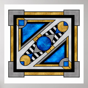 Dwarven Chest - Art Deco Fantasty Abstract Poster