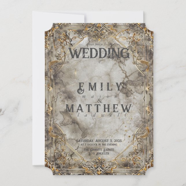 Dwarven Splendour Fantasy Wedding Invitation (Front)