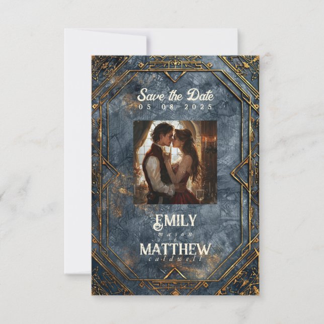 Dwarven Splendour Fantasy Wedding Save The Date (Front)