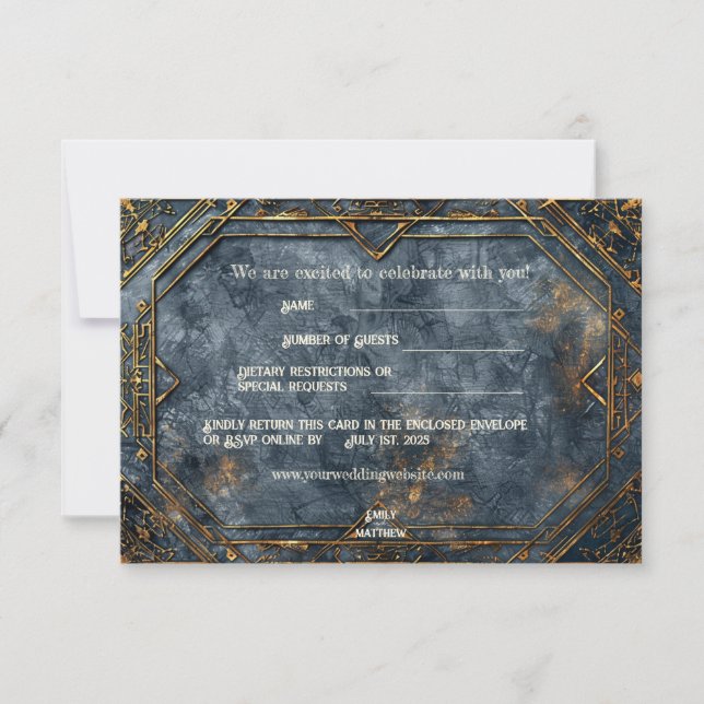 Dwarven Splendour Fantasy Wedding Thank You Card (Front)