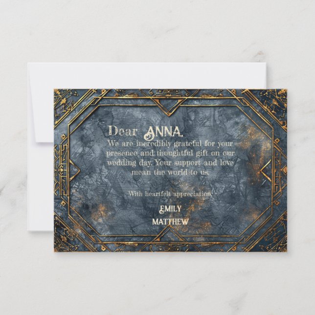 Dwarven Splendour Fantasy Wedding Thank You Card (Front)