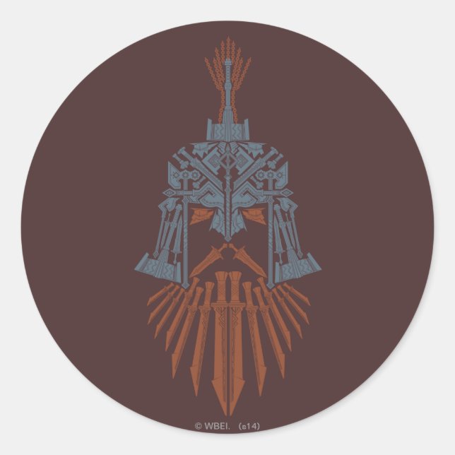 Dwarven Weapons Helmet Icon Classic Round Sticker (Front)