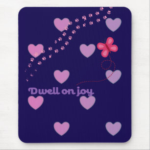 dwell on joy hearts and paw prints mouse pad