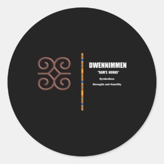Dwennim Adinkra African Ghana Symbols Illustration Classic Round Sticker
