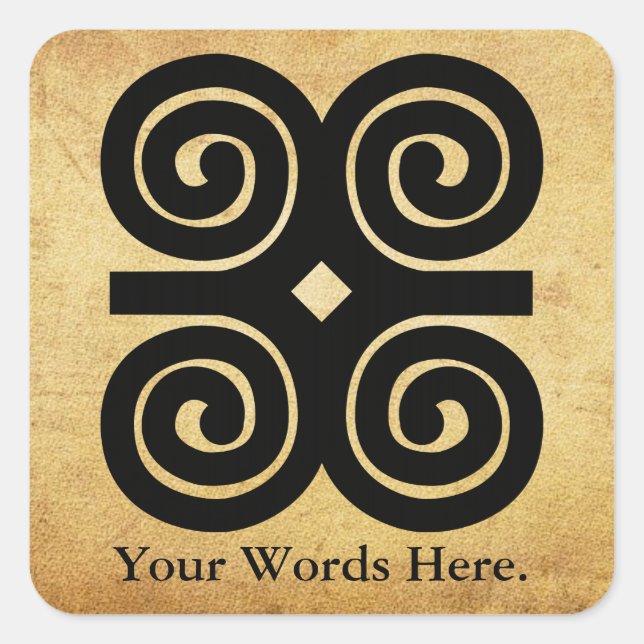 Dwennimmen - Strength and Humility Adinkra Symbol Square Sticker (Front)