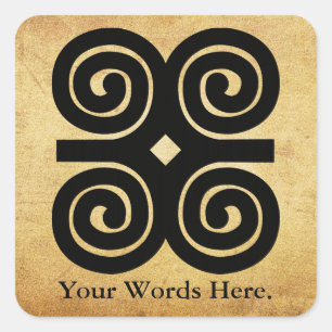 Dwennimmen - Strength and Humility Adinkra Symbol Square Sticker