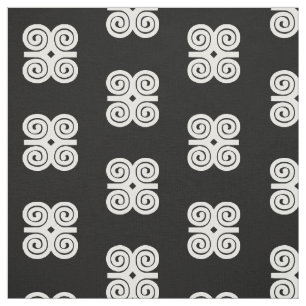 Dwennimmen Strength Humility White Adinkra Symbol Fabric