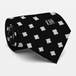 Dwennimmen Strength Humility White Adinkra Symbol Tie
