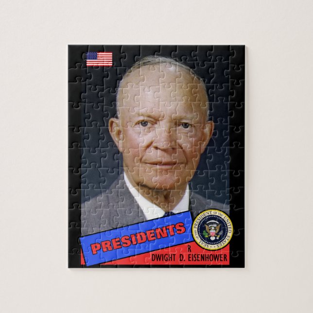 Dwight D. Eisenhower Baseball Card Jigsaw Puzzle (Vertical)