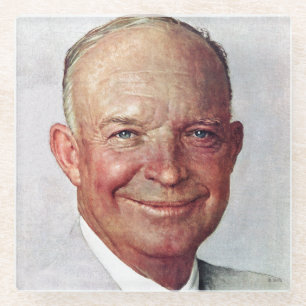 Dwight D. Eisenhower Glass Coaster