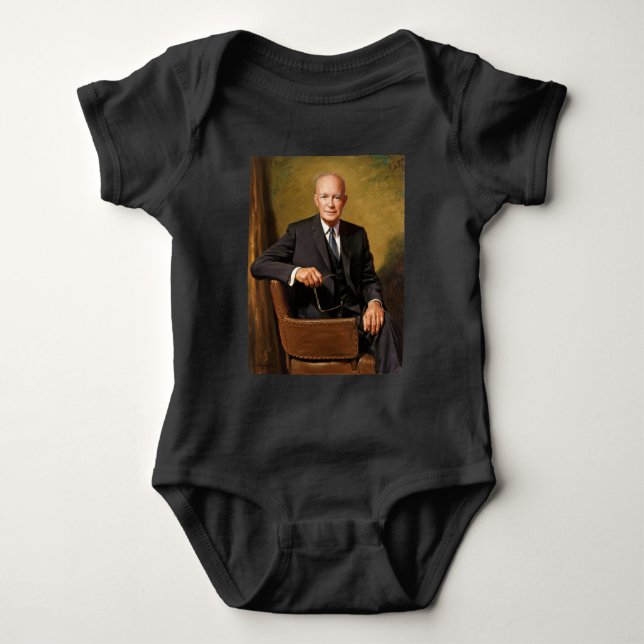 Dwight Eisenhower President White House Portrait   Baby Bodysuit (Front)