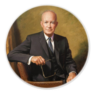 Dwight Eisenhower President White House Portrait Ceramic Knob