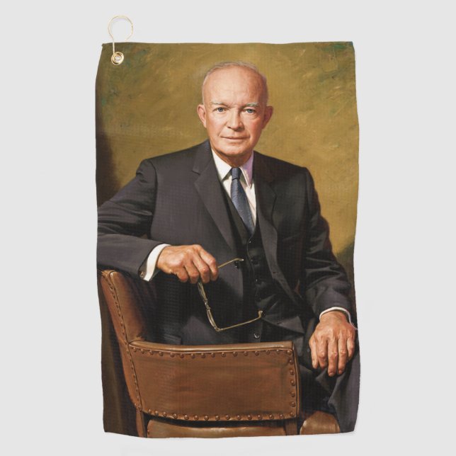 Dwight Eisenhower President White House Portrait   Golf Towel (Front)