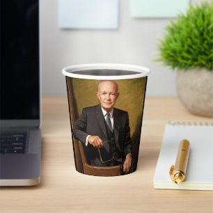 Dwight Eisenhower President White House Portrait Paper Cups