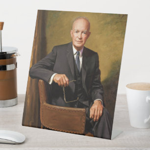 Dwight Eisenhower President White House Portrait Pedestal Sign