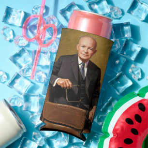 Dwight Eisenhower President White House Portrait Seltzer Can Cooler