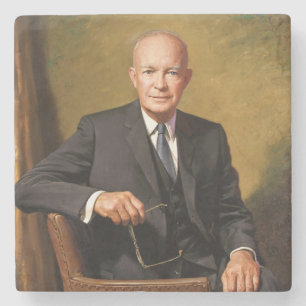 Dwight Eisenhower President White House Portrait Stone Coaster