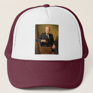 Dwight Eisenhower President White House Portrait Trucker Hat