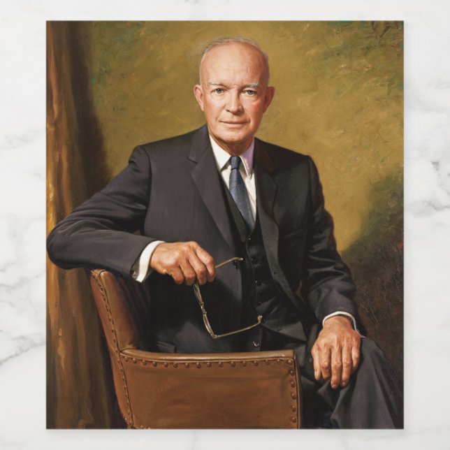 Dwight Eisenhower President White House Portrait   Wine Label (Single Label)