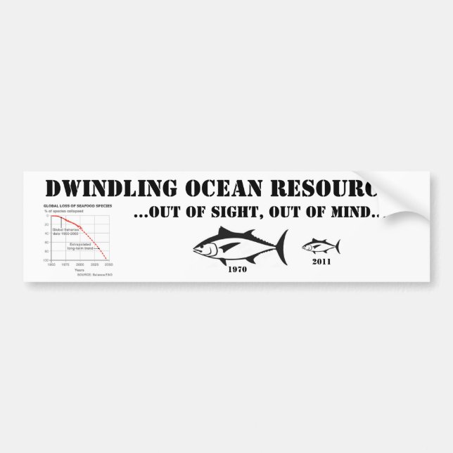 Dwindling Ocean Resources Bumper Sticker (Front)