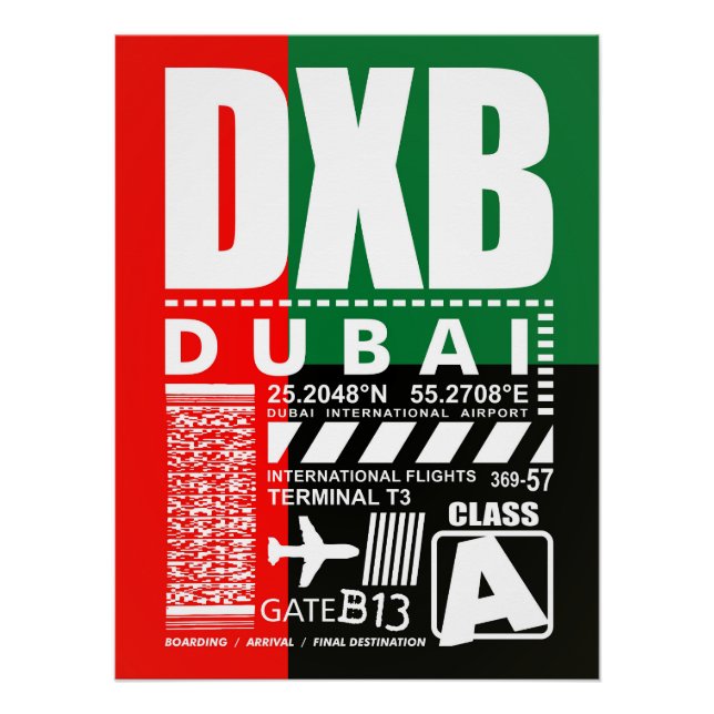DXB Dubai Airport Poster (Front)