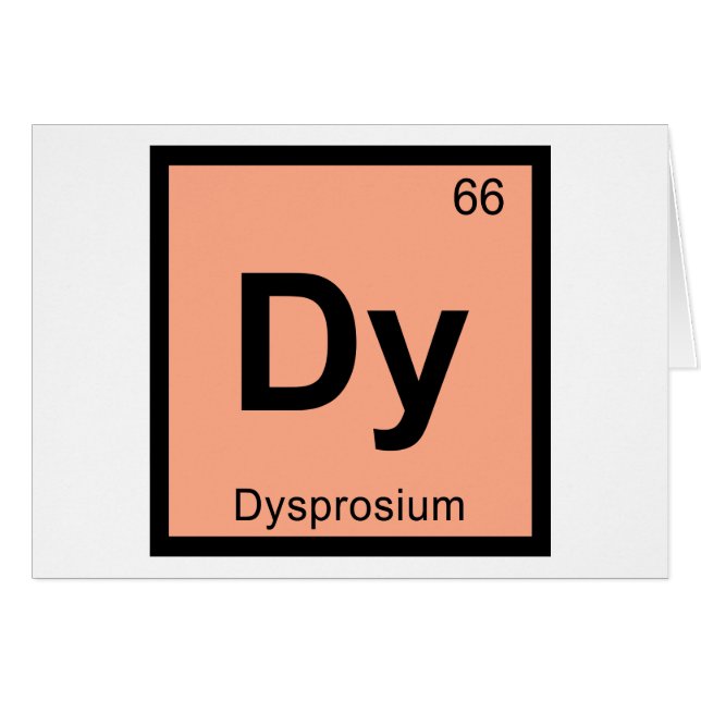 Dy - Dysprosium Chemistry Periodic Table Symbol (Front Horizontal)