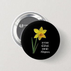 Dydd Gŵyl Dewi Hapus Happy St David's Day 6 Cm Round Badge